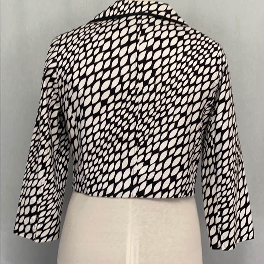Teri Jon jacket cropped black & white  sz8 - Picture 4 of 8